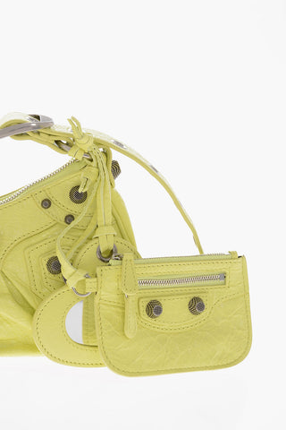 Leather Shoulder Bag LE CAGOLE with Antiqued Silver Hardware