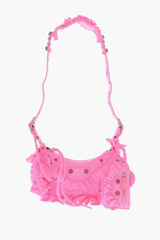 Solid-Color Fabric Shoulder Bag LE CAGOLE with Ruffles