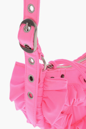 Solid-Color Fabric Shoulder Bag LE CAGOLE with Ruffles