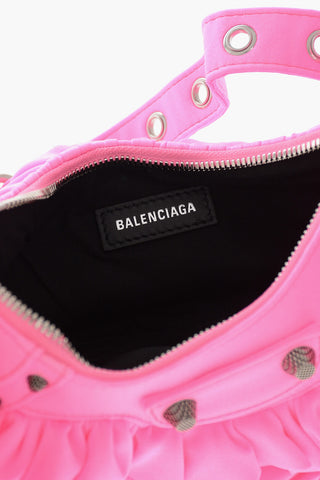 Solid-Color Fabric Shoulder Bag LE CAGOLE with Ruffles