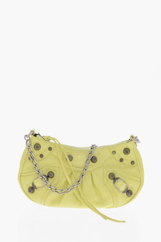 Leather Craquelé-Effect Shoulder Bag LE CAGOLE MINI with Metal Details