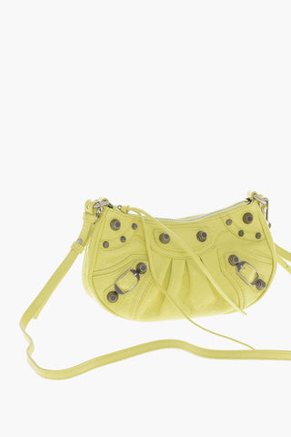 Leather Craquelé-Effect Shoulder Bag LE CAGOLE MINI with Metal Details