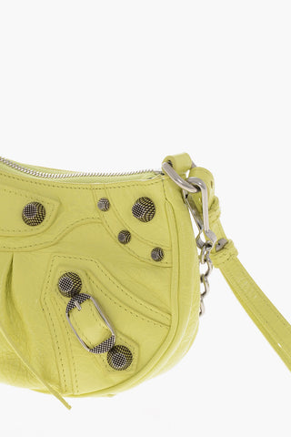 Leather Craquelé-Effect Shoulder Bag LE CAGOLE MINI with Metal Details