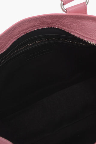 Crinkled Leather LE CAGOLE Shoulder Bag with Metal Details and Removable Shoulder Strap