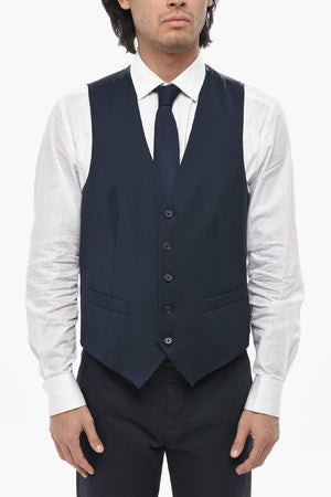 CC COLLECTION Solid-Colored Waistcoat with Martingale