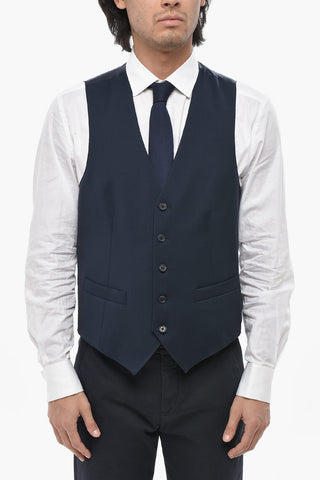 CC COLLECTION Solid-Colored Waistcoat with Martingale