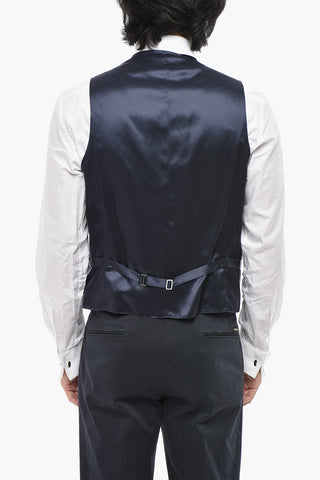 CC COLLECTION Solid-Colored Waistcoat with Martingale