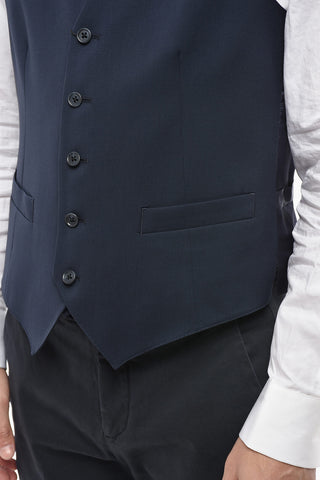 CC COLLECTION Solid-Colored Waistcoat with Martingale