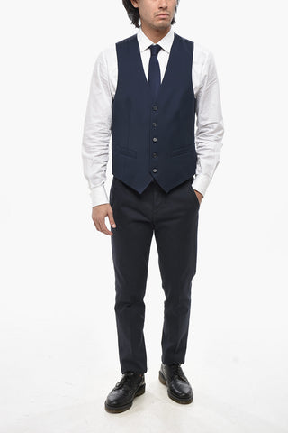 CC COLLECTION Solid-Colored Waistcoat with Martingale