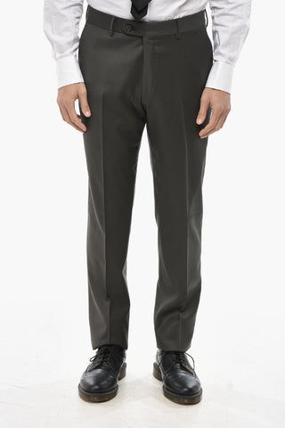 CC COLLECTION Two-Button Virgin Wool Suit with Peak Lapel