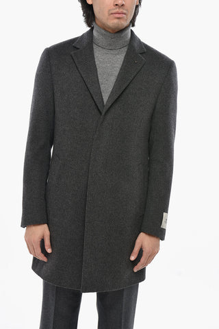 CC COLLECTION Cappotto in Lana Vergine Foderato con Abbottonatura a Scomparsa