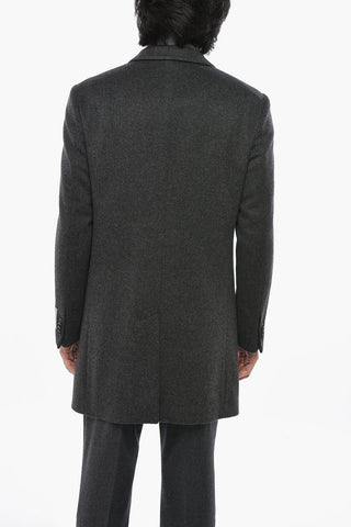 CC COLLECTION Cappotto in Lana Vergine Foderato con Abbottonatura a Scomparsa