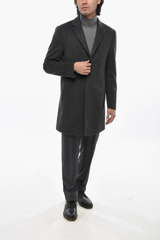 CC COLLECTION Cappotto in Lana Vergine Foderato con Abbottonatura a Scomparsa