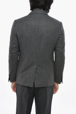 CC COLLECTION Virgin Wool Pied-de-Poule Jacket with Removable Chest-Piece