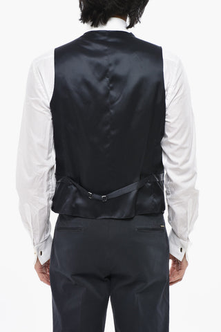 CC COLLECTION Two-Button Virgin Wool Suit with Patch Pockets