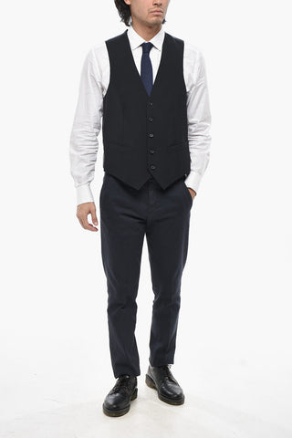 CC COLLECTION Two-Button Virgin Wool Suit with Patch Pockets