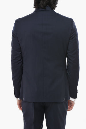 CC COLLECTION Abito 2-Bottoni in Lana Vergine Stretch Due Spacchi Revers Classico
