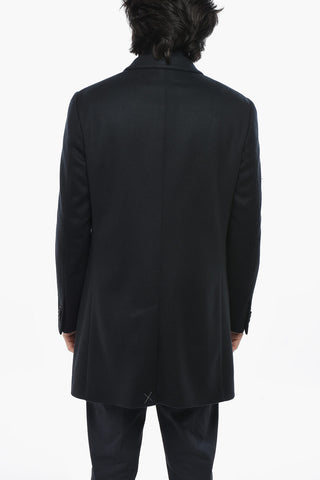 CC COLLECTION 안감 있는 순모 코트, 트임 하나