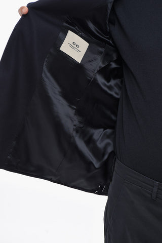 CC COLLECTION Virgin Wool 2-Button Blazer in Solid Color with Flap Pockets