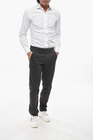 Pantaloni Chino in Cotone Twill con Passanti