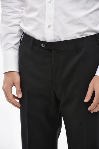 Pantaloni 4 Tasche in Lana Vergine con Passanti