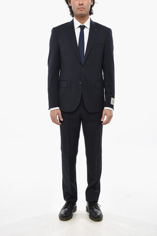 CC COLLECTION 2-Knopf-Anzug im Chalk-Stripe mit zwei Schlitzen und klassischem Revers