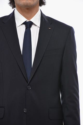 CC COLLECTION 2-Knopf-Anzug im Chalk-Stripe mit zwei Schlitzen und klassischem Revers