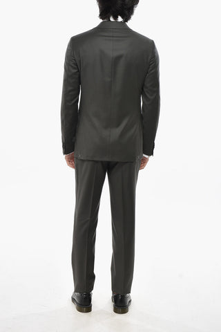 CC COLLECTION Zweiknopf-Anzug aus Schurwolle mit spitzem Revers
