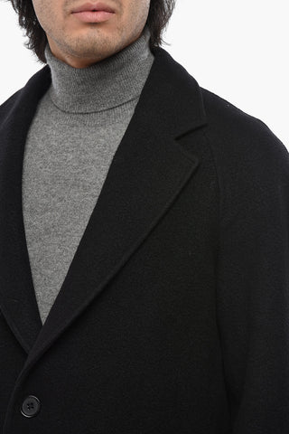 CC COLLECTION Einreihiger Mantel aus Schurwollmischung einfarbig