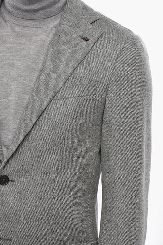 CC COLLECTION Virgin Wool and Cashmere Jacket with Two Vents and Classic Lapel
