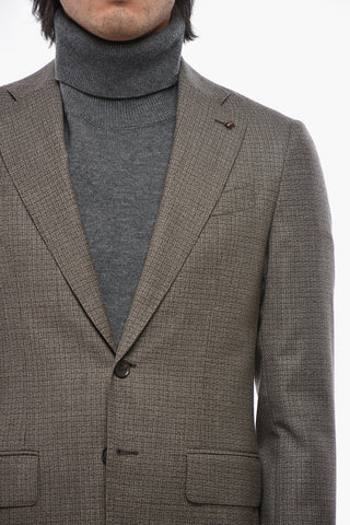 CC COLLECTION Zweiknopf-Anzug aus Schurwolle mit aufgesetzten Taschen und geschwungenem Saum