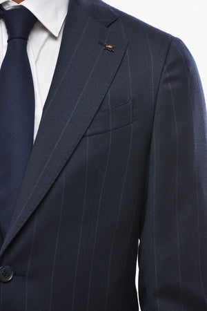 CC COLLECTION 버진 울 핀스트라이프 수트 클래식 노치 라펠