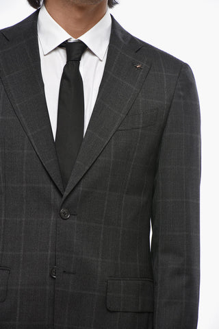 CC COLELLECTION 디스트릭트 체크 2버튼 순모 수트