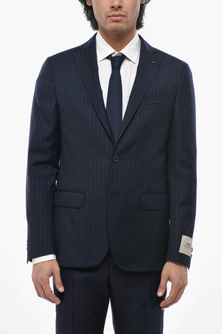 CC COLLECTION 버진 울 핀스트라이프 수트 플랩 포켓