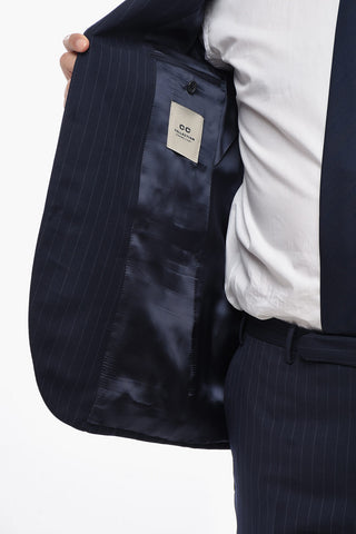 CC COLLECTION 버진 울 핀스트라이프 수트 플랩 포켓