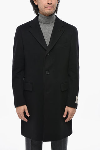 CC COLLECTION Einreihiger Mantel aus Schurwolle einfarbig