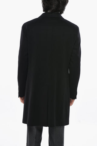 CC COLLECTION Einreihiger Mantel aus Schurwolle einfarbig