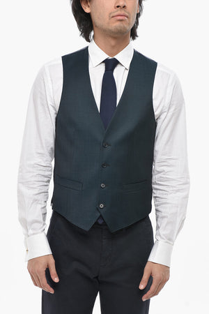 Virgin Wool Solid-Color Waistcoat
