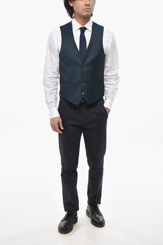 Virgin Wool Solid-Color Waistcoat