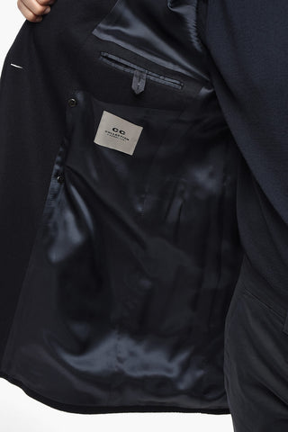 CC COLLECTION Double-Breasted Wool and Cashmere-Lined Coat with Peak Lapel
