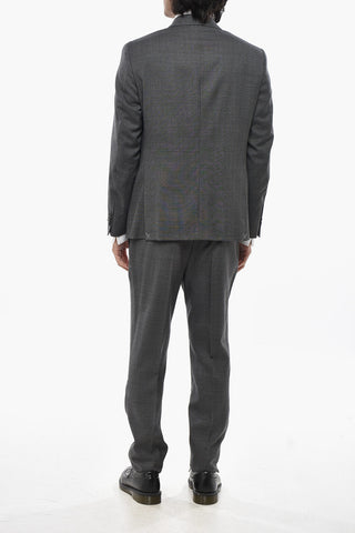 디스트릭트 체크 버진 울 2버튼 정장 클래식 라펠