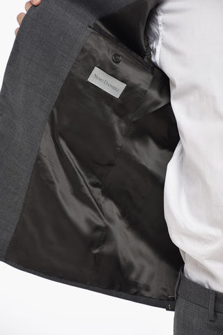 디스트릭트 체크 버진 울 2버튼 정장 클래식 라펠