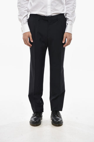 Stretch Virgin Wool Trousers with Belt Loops