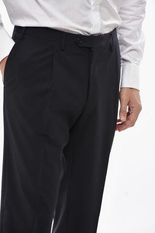 Stretch Virgin Wool Trousers with Belt Loops