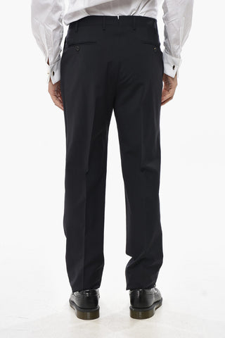Stretch Virgin Wool Trousers with Belt Loops