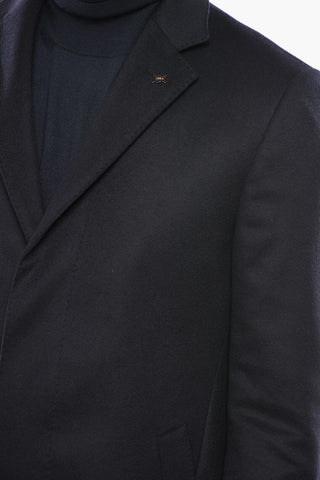 CC COLLECTION Wool and Cashmere Lined Coat with Classic Notch Lapel