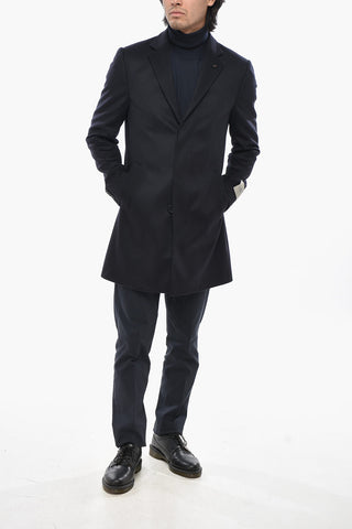 CC COLLECTION Wool and Cashmere Lined Coat with Classic Notch Lapel