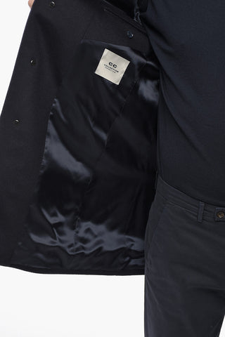 CC COLLECTION Wool and Cashmere Lined Coat with Classic Notch Lapel