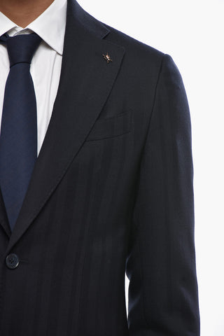 CC COLLECTION Abito in Lana Vergine e Cashmere Motivo Herringbone 