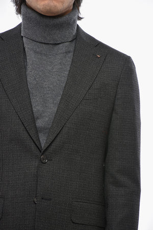 CC COLLECTION Two-Button Virgin Wool Suit with Flap Pockets